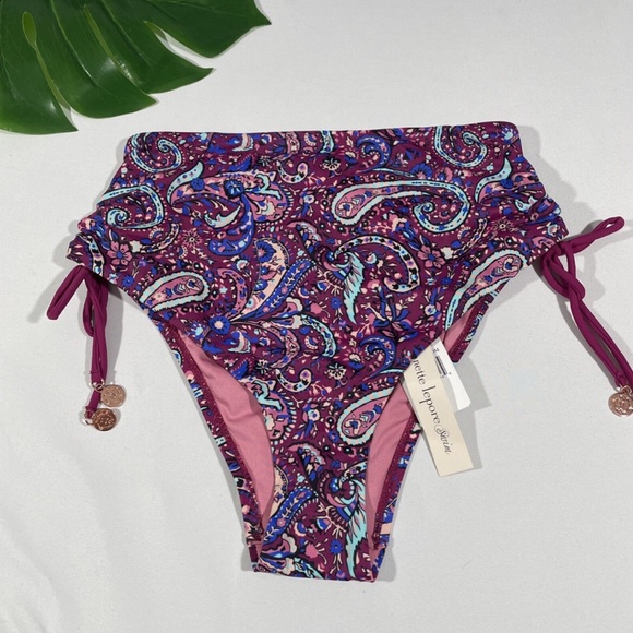 NWT Nanette Lepore [ 6 ] Eugenia‎ High Waist Bikini Bottom Persian Paisley - Picture 5 of 12